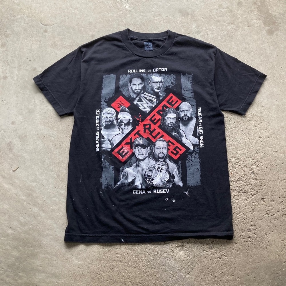 vintage wwe extreme rules graphic shirt